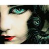 Опт-картина / Khảm kim cương, 40x50, kim cương giả hình vuông Cô gái và mèo
