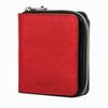 Purse women's FABULA, 105х110 mm, genuine leather, zipper, red with black