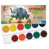 Watercolors "Zoo" 12 colors, honey, without a brush, carton box