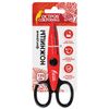 Scissors TREASURE ISLAND, 135 mm, curved blade "teeth", red and black, in bag with Euro slot