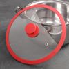 Доляна / Eixo / tampa de vidro para frigideira e caçarola com borda e alça de silicone, d = 26 cm, cor vermelha