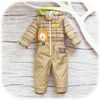 Demi-season overalls for kids from waterproof fabric on a lining from cotton