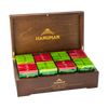 Gift box made of natural wood with two varieties of tea "Hanuman"