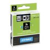 DYMO D1 label printer cartridge, 9 mm х 7 m, plastic tape, black font, transparent background