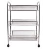 BRABIX / Office and household shelf (trolley) 3 tiers, on wheels, metal, silver, 43.5x26x62.5 cm