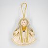 Потешный промысел / Christmas tree toy made of porcelain "Angel white dress"