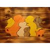 Wooden toy puzzle "Dog family" of 7 component parts