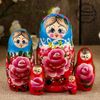 Matryoshka "Ilona" 5 dolls, blue scarf