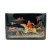 Палех / Box "Falconry" 12x8 cm, author Volkov D.