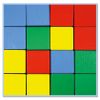 The cubes are colored - 16 pieces in a cardboard box for children from 2 years