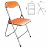 Folding chair for the house and office RS04, silver frame, sand leather