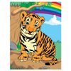 Coloring by numbers A4, ONLANDIA "TIGER", WITH ACRYLIC PAINTS on cardboard, brush