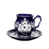 Гжельский Фарфоровый завод / Tea pair Rhapsody blue dull cobalt overglaze colored paints platinum