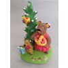 Дымковская глиняная игрушка / Figurine "Bears under the Christmas tree"