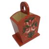Беломорские узоры / Pencil holder wood "Kargopol painting on brown background" 2 compartment