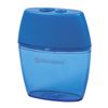 Sharpener BRAUBERG "Diamond Dual" container, plastic, oval, 2 holes, color assorted