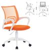 BRABIX / Armchair "Fly MG-396W", with armrests, white plastic, mesh, orange, 532401