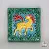 Ярославская майолика / Tile "Unicorn", green