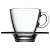 PASABAHCE / Coffee set "Aqua" for 6 persons (6 cups, 72 ml, 6 saucers), glass