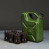Ceramic set "Damask canister and six glasses"
