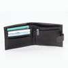 Purse mens FABULA "Largo", 125х97 mm, genuine leather, snap closure, black