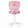 Children's chair "POLLY GTS white" without armrests, pink with a pattern