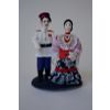 Потешный промысел / Porcelain souvenir doll "Cossack with a Cossack on a stand"
