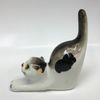 Porcelain figurine "Cat black-white"