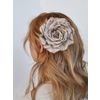 Milotto / Hairpin-brooch "Rose" beige-smoky