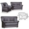 GARTLEX / Sofa soft double "Premier", "V-100", 1400х880х880 mm, with armrests, eco-leather, black