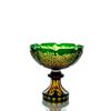 Гусевской Хрустальный завод / Crystal vase for fruit "Triumph" amber-green