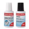 Corrective BRAUBERG set of CORRECTION FLUID + THINNER, 20+20 ml
