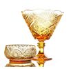 Гусевской Хрустальный завод / Crystal vase for fruit "Cosmos" amber