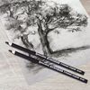 Pencil coal BRAUBERG ART CLASSIC, 1 PC., medium, round, case, black, honed