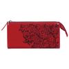 Purse women's BEFLER "Lace", 190х105 mm, genuine leather, zipper, embossed, red