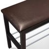 SHEFFILTON / Shoe bench-shelf SHT-B2, 670x310x490 mm, 1 shelf, wood / leatherette / metal, wenge / brown / chrome