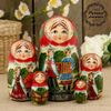 Matryoshka "fairy Tales" 5 dolls red scarf