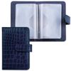 GALANT / Business card holder / single-row card holder "Contract", for 24 cards, crocodile skin imitation, fastener, blue