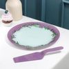 Доляна / Doliana / Cake bowl with a shovel "Sprig of lavender", d = 30 cm, shoulder 26.5 × 7 × 2 cm