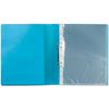 Folder for portfolio student, 2 rings, 20 files, plastic, translucent, blue, BRAUBERG