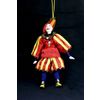 Потешный промысел / Muñeco-colgante de recuerdo de porcelana "Payaso con traje de rayas. Personaje escénico".