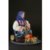 Потешный промысел / Porcelain souvenir doll "Fairy-tale character. An old woman in peasant clothes with a Poached chicken"