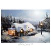 Kaemingk / Glowing painting Thomas Kinkade Silent Night 40 * 30 cm battery operated