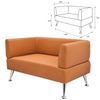 GARTLEX / Sofa soft double "Nord", "V-700", 1280x720x730 mm, with armrests, eco-leather, orange