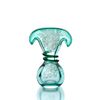 Гусевской Хрустальный завод / Crystal vase for flowers "Curl" with engraving light green