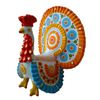 Дымковская глиняная игрушка / Figura "Pavo grande con cola naranja"