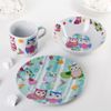Доляна / Doliana / Set of children's dishes "Sovushki", 3 items: mug 230 ml, bowl 400 ml, plate 18 cm