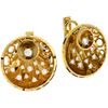 Earrings, pendant and ring in yellow gold “Champagne” collection