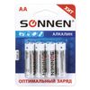 SONNEN / Batteries Alkaline, АА (LR6, 15А), alkaline, finger, blister, SET 4 pcs.