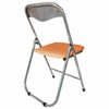 Folding chair for the house and office RS04, silver frame, sand leather